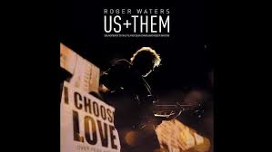 Rectangular white/red cover sticker that says: Roger Waters Us Them Digital Film Release June 16th 2020 Youtube