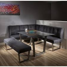 Luxury 8 Seater Grey Suede Corner L Bench Chair Glass Top Dining Set 4 Dining Room Sets Dinning Table With Bench Corner Bench Dining Table