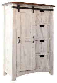 Concealing either a tv and media storage or open shelving, this cabinet is… In Stock Greenview Barn Door Dresser 4 Shelves 4 Drawers Farmhouse Armoires And Wardrobes By Crafters And Weavers Houzz