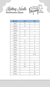 knitting needle conversion chart rule knitting knitting