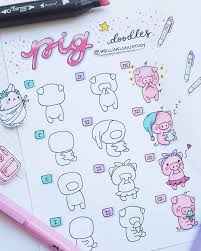 Bullet Journal On Instagram Cute Piggy Doodles By Mellinfluoustudy Follow Moody Oasis Doodle Art Journals Bullet Journal Doodles Journal Doodles