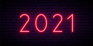 Premium Vector | 2021 neon sign, bright signboard.