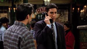 Ross finds a strange growth on his buttocks. At T Telephone Held By David Schwimmer Ross Geller In Friends Season 1 Episode 22 The One With The Ick Factor 1995