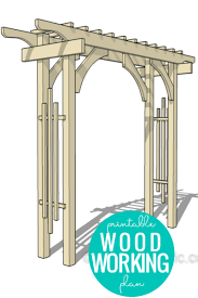 This modern take on the typical trellis (by yours truly!) is a great way to fill up a blank fence wall. Diy Garden Arbor Wedding Arch Woodworking Plan Remodelaholic