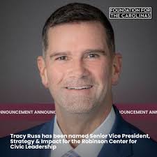 I am thrilled to share this announcement, as it is an honor and joy to  serve the community and advance the work of the Robinson Center for Civic  Leadership at Foundation For