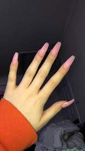 Sheer Pink Coffin Acrylic Nails Pink Acrylic Nails Dream Nails Acrylic Nails Coffin