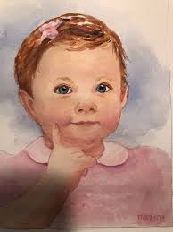 Watercolor Portrait of Great-Granddaughter as Birthday Gift