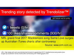 Nrl Grand Final 2017 Macklemore Song Same Love Surges Up