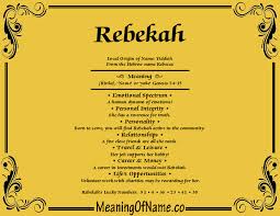 Meaning Of Name Rebekah Names With Meaning Meant To Be Names