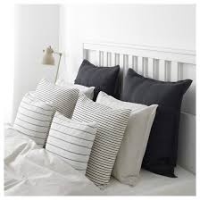 Ingalill Cushion Cover White Dark Gray Stripe Ikea Grey And White Bedding Dark Grey Bedding Grey Bedding