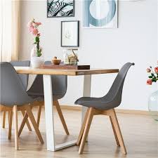 Smilemart Mid Century Modern Padded Dining Chairs Set Of 4 Gray Walmart Com In 2020 Dining Chairs Modern Dining Chairs White Dining Chairs