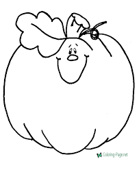 This coloring sheet features a giant pumpkin with a monkey standing on top of it with a sickle. Pumpkin Coloring Pages