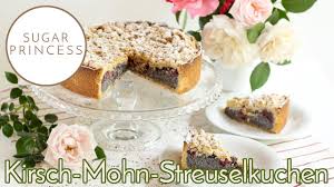 Schneller Streuselkuchen Mit Mohn Pudding Fullung Und Kirschen Rezept Von Sugarprincess Vegan Youtube