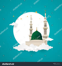 The prophet's mosque) was built by the prophet ﷺ shortly after his migration from makkah to madinah in masjid nabawi. Green Dome Mosque An Nabawi Madinahdome Green Mosque Madinah Vintage Business Cards Green Dome Aztec Design Background