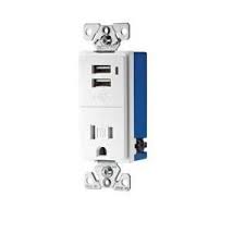 Eaton 15 Amp Decorator Usb Charging Electrical Outlet Ivory Tr7740v Box The Home Depot Electrical Outlets Usb Outlet Receptacles