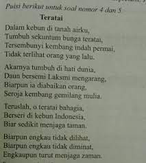 4 Apa Tema Yang Terdapat Dalam Kutipan Puisi Tersebut 5 Apa Amanat Yang Ingin Disampaikan Dalam Brainly Co Id