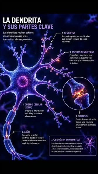 Las dendritas son las “antenas” de las neuronas ✨ Reciben señales  eléctricas y químicas de otras células para que el cerebro pueda procesar  pensamientos, emociones y movimientos. ⚡, Educar es salvar ...