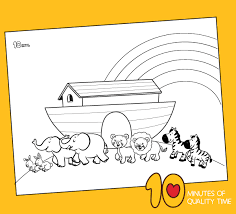 Daisy with the monkeys click here for pdf format: Noah S Ark Animals Two By Two Coloring Page 10 Minutes Of Quality Time