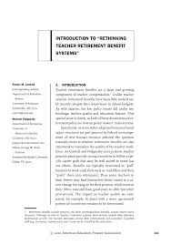 Trying to find a job? Pdf Introduction To Rethinking Teacher Retirement Benefit Systems