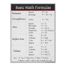 Basic Math Formulas Poster Zazzle Com Basic Math Math Formulas Studying Math