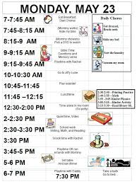 Sample Schedule For 5 Year Old Detailed Chore Chart Kids
