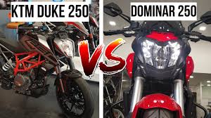 Duke250 has usd forks upfront whereas dominar has duke250 has design inspired from superduke 1290. Dominar 250 Vs Ktm Duke 250 Ultimate Comparison Dominar250 Duke250 Dominar250vsduke250 Youtube