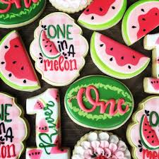 This Theme Is So Cute Huge Shout Out To Jillfcs For This Watermelon Design I Loved It So Watermelon Birthday Parties Watermelon Cookies Birthday Cookies