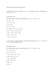 Maybe you would like to learn more about one of these? Soal Dan Jawaban Persamaan Kuadrat