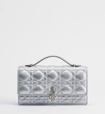 My Dior Mini Bag Iridescent Metallic Silver-Tone Cannage Lambskin | DIOR