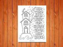 The Wise Man Built Printable Matthew 7 24 27 Ministryark Bible Crafts Bible Lessons For Kids Bible Story Crafts