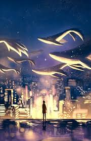 Urban Sea An Art Print By Nadia Kim Whale Art Anime Scenery Dream Illustration