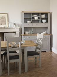 St Ives Natural Oak And Light Grey Painted Large Dresser In 2020 Grey Dining Tables Grey Painted Furniture Wooden Living Room Furniture