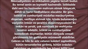 Birinci vazifen, türk istiklâlini, türk cumhuriyeti'ni, ilelebet muhafaza ve müdafaa etmektir. Ustun Dokmen Ataturk Un Genclige Hitabesi Facebook