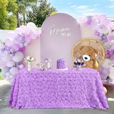 Amazon.com: QueenDream Lavender Satin Tablecloth 90 x 132 Inch Rectangle  Wedding Table Cover Overlay for Wedding Reception Table Decorations : Home  & Kitchen