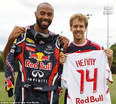 Red bull driver sebastian vettel might have become formula 1's youngest ever quadruple world champion by winning the 2013 indian grand prix, but that record is only one of the numerous records that the german holds. Sebastian Vettel Teams Up With Thierry Henry In New York Picture Special Daily Mail Online