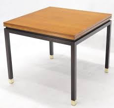 Maybe you would like to learn more about one of these? Flip Top Expandable Square Game Table On Parsons Ebonized Legs With Brass Tips At 1stdibs