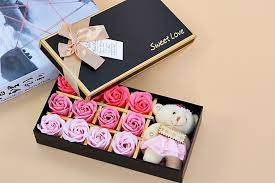 One of the samples how to decorate gift box for valentine's day, birthday or decorate your room etc. 12 Eternal Rose Soap Flowers One Bear Included Gift Box Valentine Gift Ideas Gift For The Groom Soap Hotelgift Drive Aliexpress