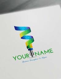 3d Fountain Pen Logo Design Maker Free Logo Maker Online Design Maker Logo Maker Logo Design