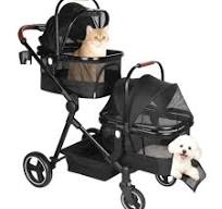 Amazon.com: Foldable Double Pet Stroller for 2 Small Medium ...