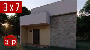 Um dos modelos de plantas de kitinet visto de cima, um. Planta 3d Kitnet 3x7 M House 3x7 M Rumah 3x7 Otimo Projeto Para Investimento Youtube