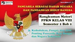 Rangkuman Materi Ppkn Kls 8 Sem 1 Bab 1 Pancasila Sebagai Dasar Negara Pandangan Hidup Bangsa A Youtube