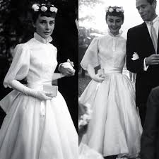 The Corseted Beauty On Instagram Audrey Hepburn Wedding Dress September 1954 Audrey Hepburn Wedding Dress Audrey Hepburn Wedding Vintage Wedding Dress 1950s