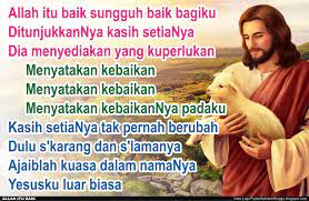 Lirik Lagu Pujian Rohani Kristen Sekolah Minggu Gereja Tuhan Yesus Allah Itu Baik
