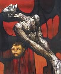 Mario Orozco Rivera Son With A Dead Father Signed And Dated 92 Acrylic On Canvas On Wood 47 1 X 39 4 Inches Art Mario Father