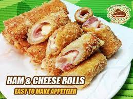 Ham And Cheese Rolls Panlasang Pinoy Meaty Recipes Recipe Easy To Make Appetizers Sweet Savory Recipes Ham And Cheese
