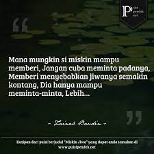 Berikut ini adalah puisi berjudul jiwa yang miskin, bagaimana cerita puisi tentang jiwa yang miskin yang diterbitkan berkas puisi. Puisi Tentang Miskin Jiwa 1 Bait Oleh Zainab Baudin