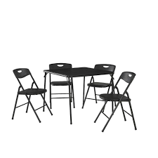 At party time rentals, you'll find an assortment of folding tables, cocktail tables, wood. Cosco 5 Piece Black Portable Folding Card Table Set 37557blke The Home Depot
