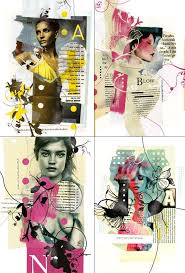 16 Love This Mix Of Paint With Photos And What Appear To Be Magazine Pages Create A Fashion Magazine Design Fashion Magazine Layout Fashion Editorial Layout