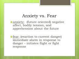 Anxiety Disorders Anxiety Vs Fear Anxiety Future Oriented Negative Affect Bodily Tension And Apprehension About The Future Fear Reaction Ppt Download