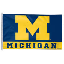 Michigan Wolverines Logo 3x5 Flag Michigan Wolverines Wolverines Wincraft